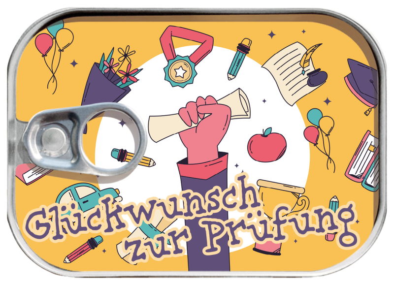 Dosenpost "Glückwunsch zur Prüfung"