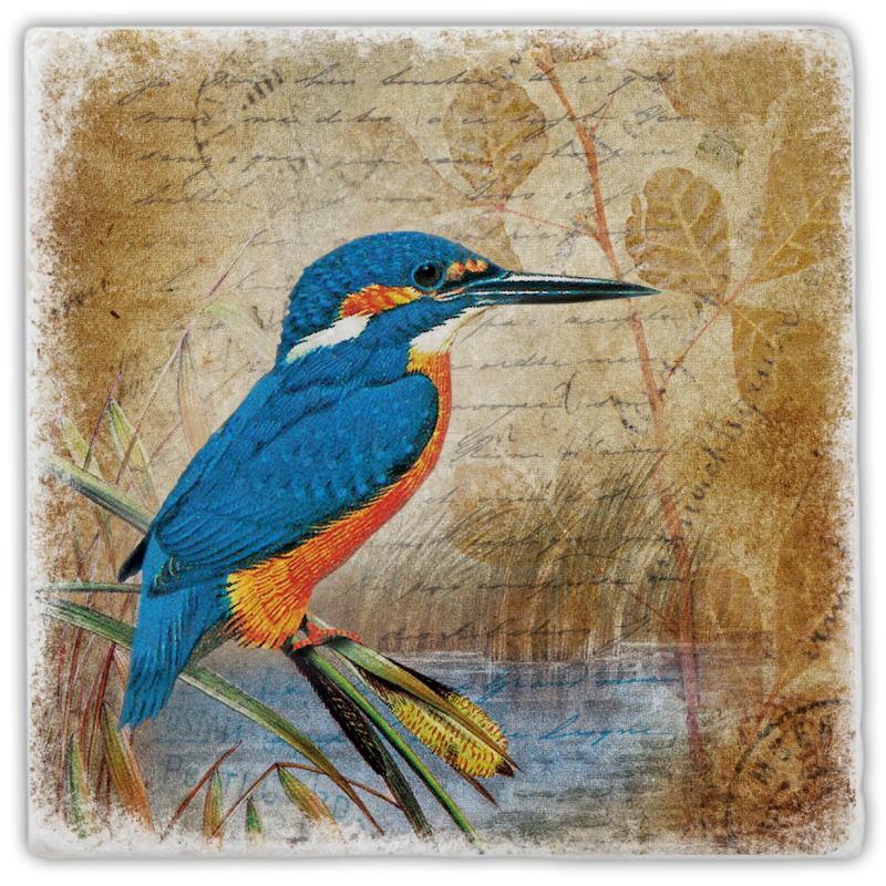 Marmoruntersetzer Vintage Eisvogel