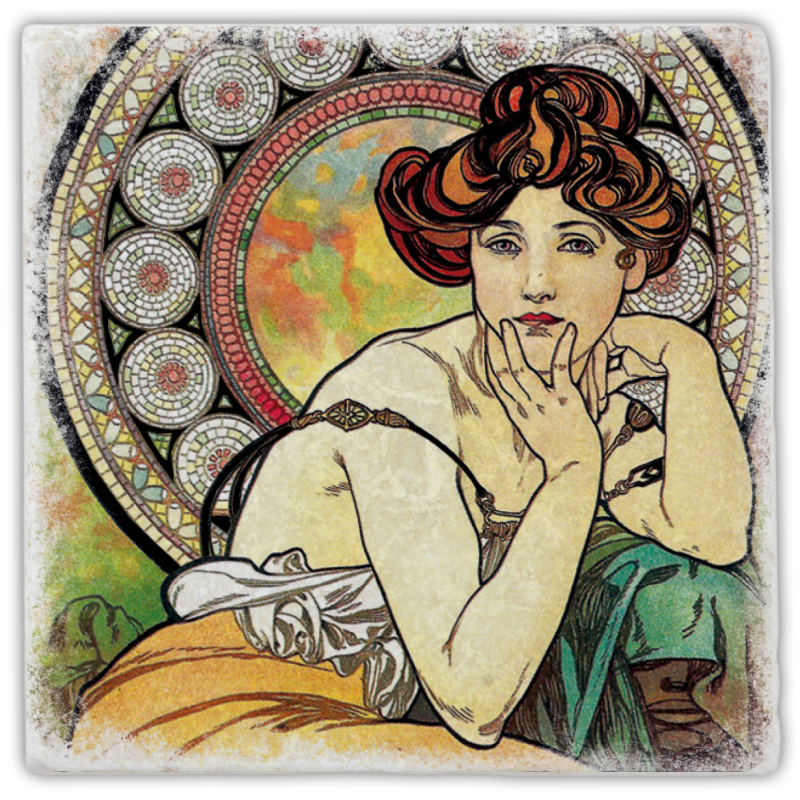 Marmoruntersetzer Jugendstil