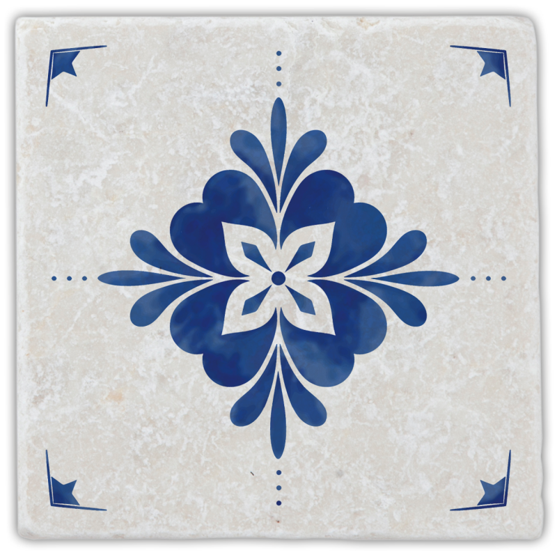 Marmoruntersetzer Fliese blau