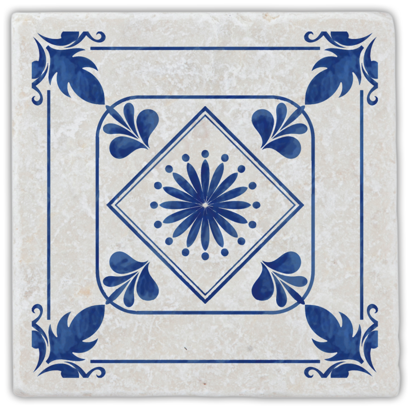 Marmoruntersetzer Fliese blau