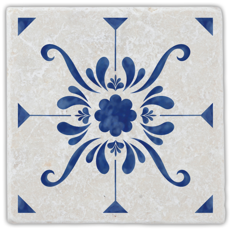 Marmoruntersetzer Fliese blau