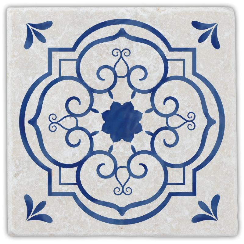 Marmoruntersetzer Fliese blau