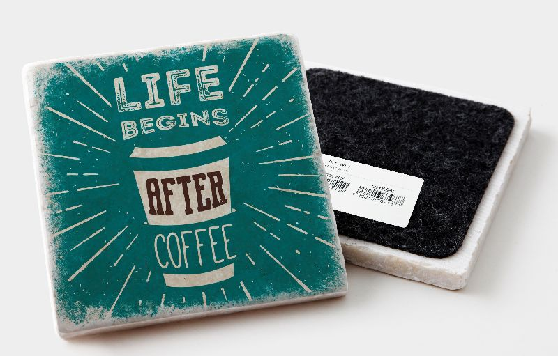 Marmoruntersetzer "life begins after coffee"