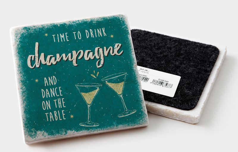 Marmoruntersetzer "time to drink champagne …"