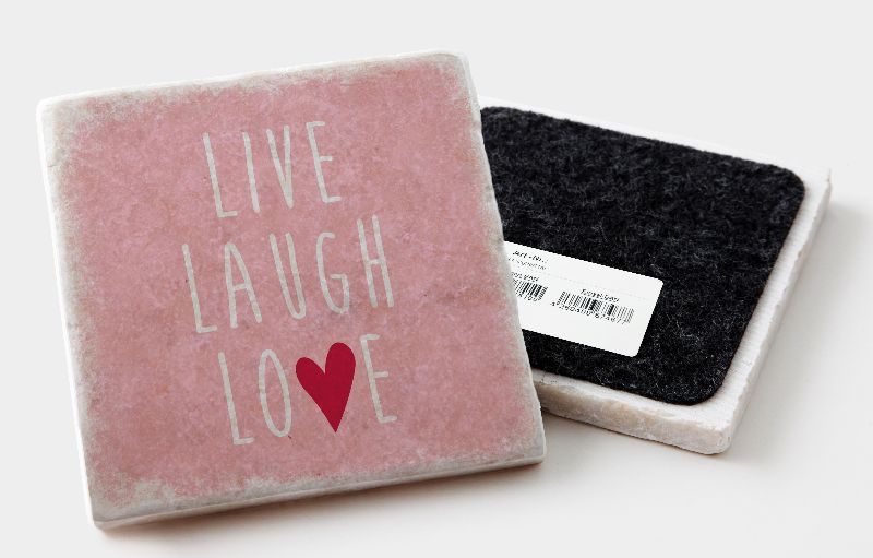 Marmoruntersetzer "live laugh love"