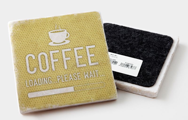 Marmoruntersetzer "Coffee loading..please wait"