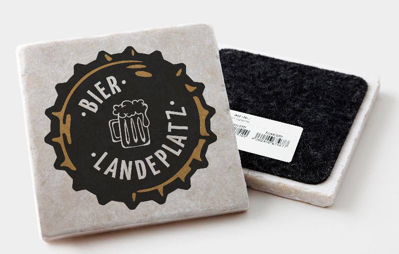 Marmoruntersetzer "Bier Landeplatz"