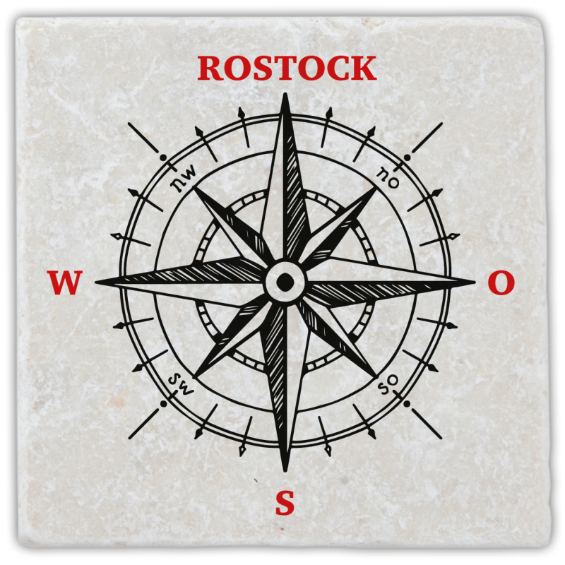 Marmoruntersetzer Rostock Kompass