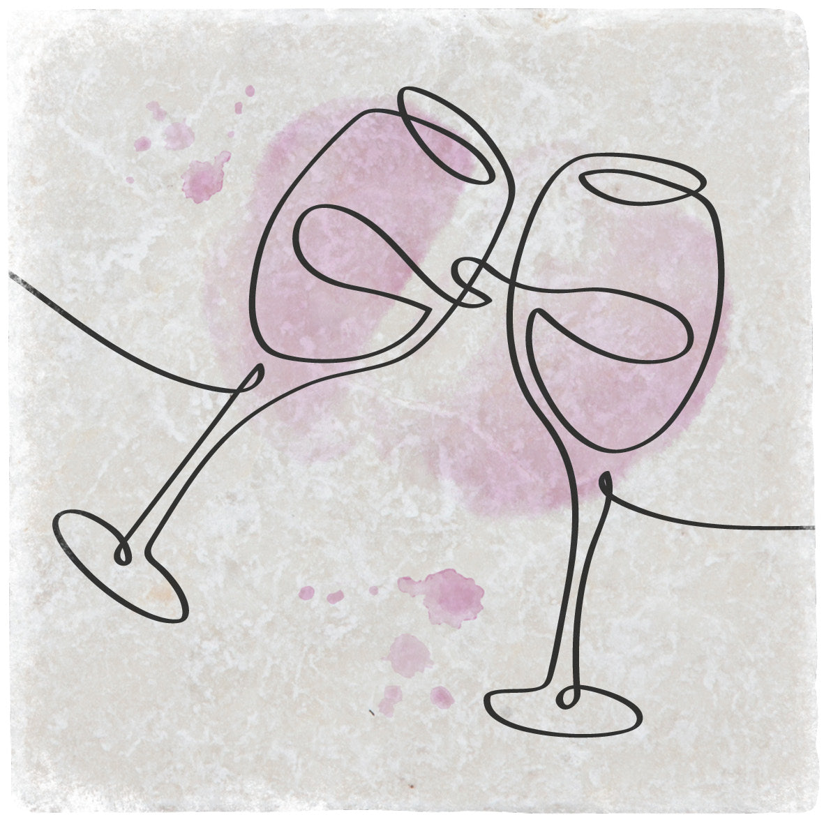 Marmoruntersetzer "One Line Wine"