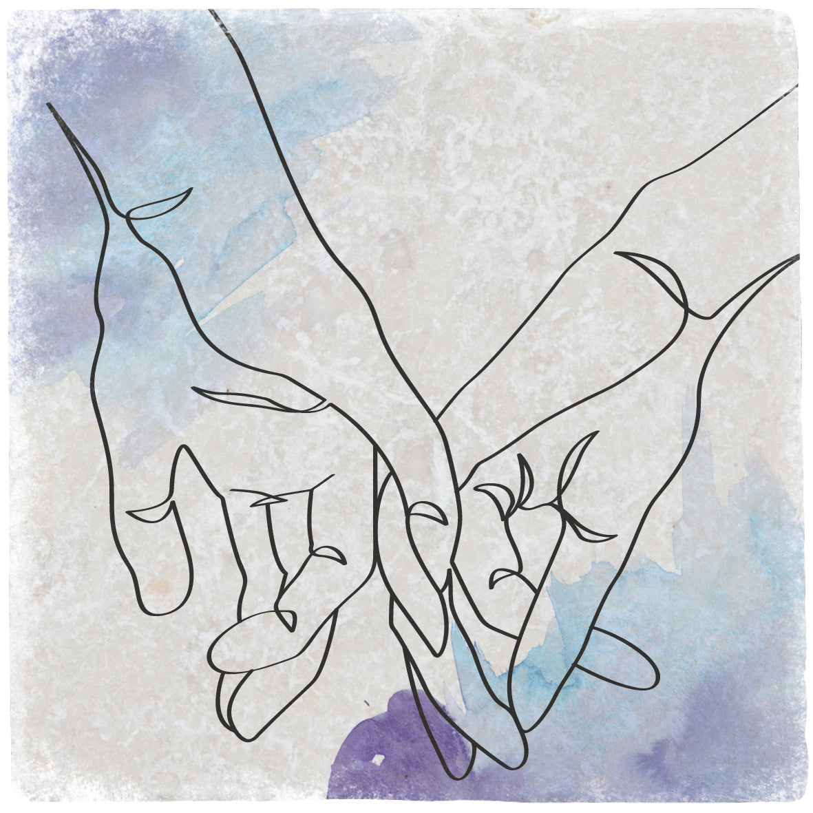 Marmoruntersetzer "One Line Hands"