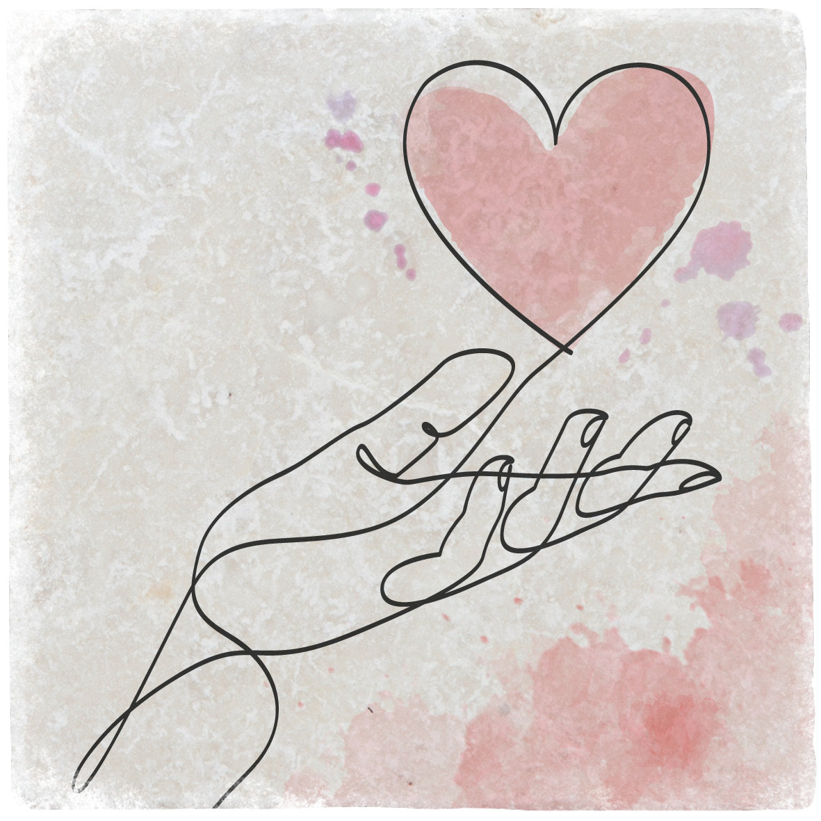 Marmoruntersetzer "One Line Heart"