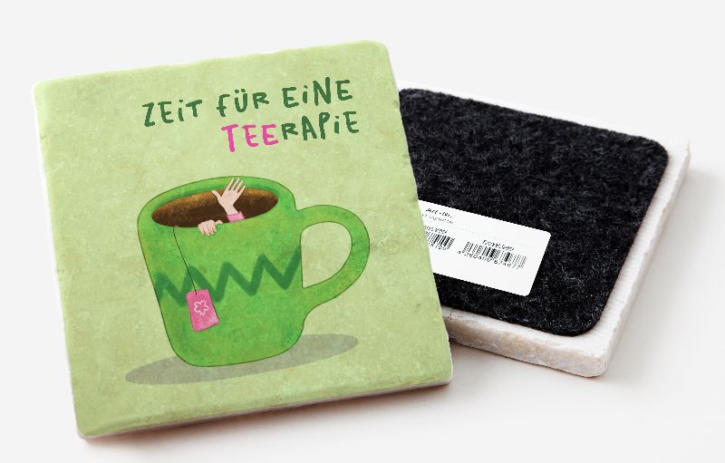 Marmoruntersetzer "Tasse Grün"