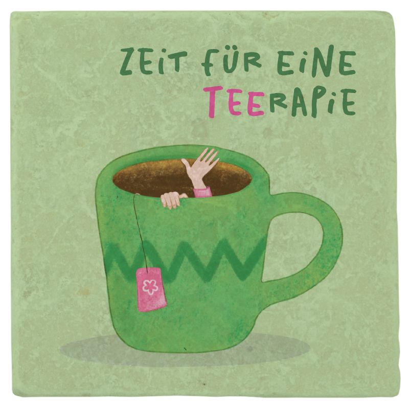 Marmoruntersetzer "Tasse Grün"
