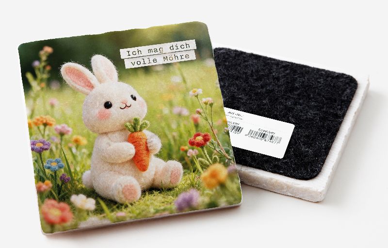 Marmoruntersetzer Falunies "Hase Möhre"