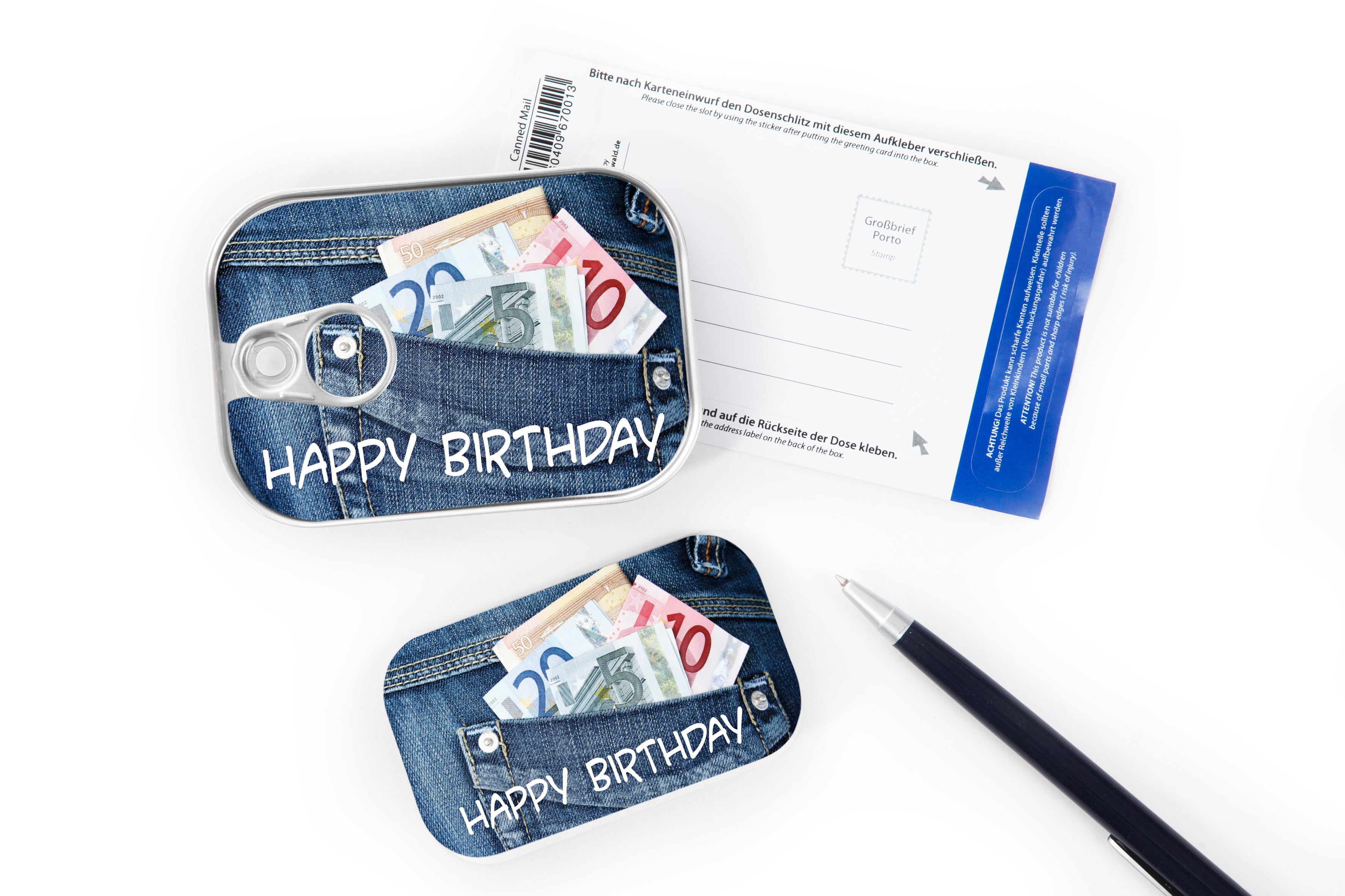 Dosenpost "Happy Birthday"