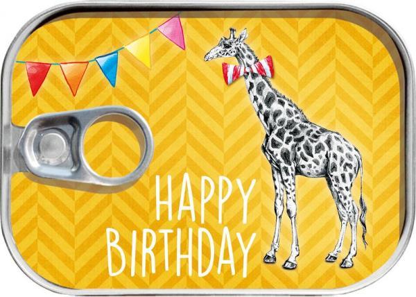 Dosenpost "Happy Birthday"