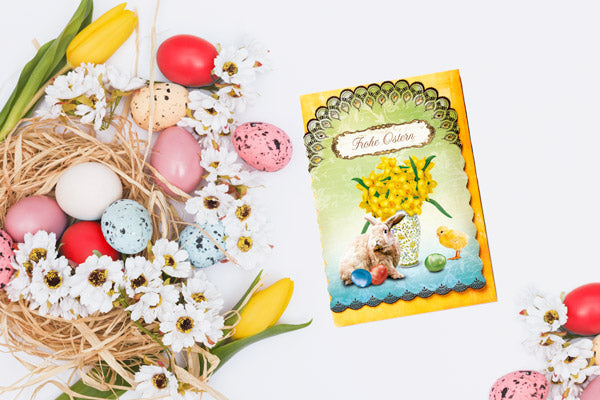 Grußkarte Romantique Osterhase