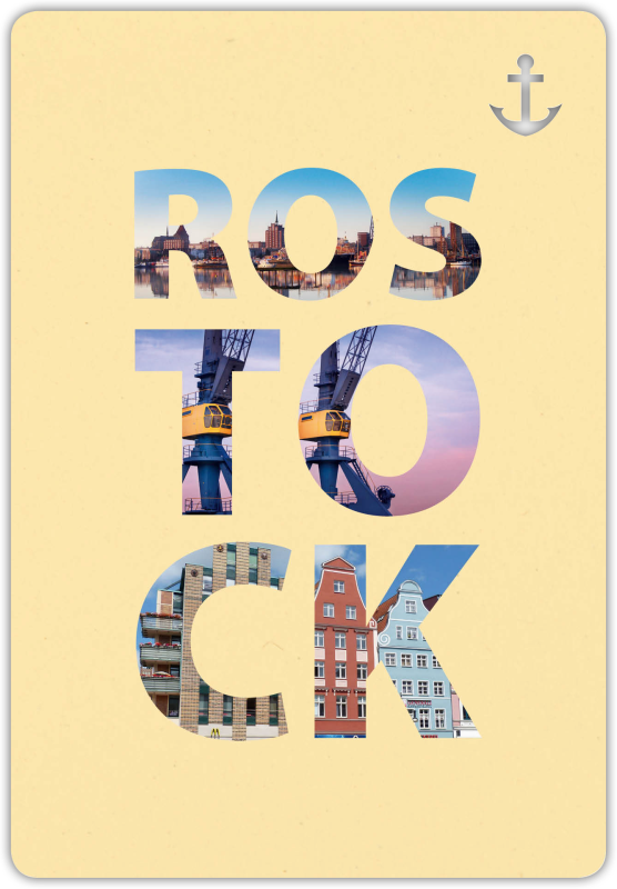 Postkarte unser Finne Rostock Schriftzug
