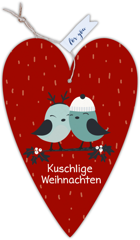Herzkarte unser Finne "Kuschlige Weihnachten"