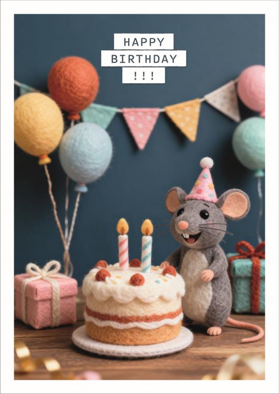 Postkarte Falunies "Happy Birthday"