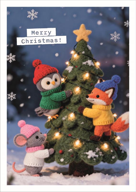 Postkarte Falunies "Merry Christmas"