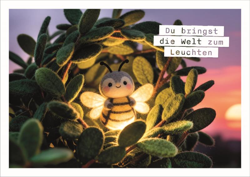 Postkarte Falunies "Bringst die Welt zum Leuchten"