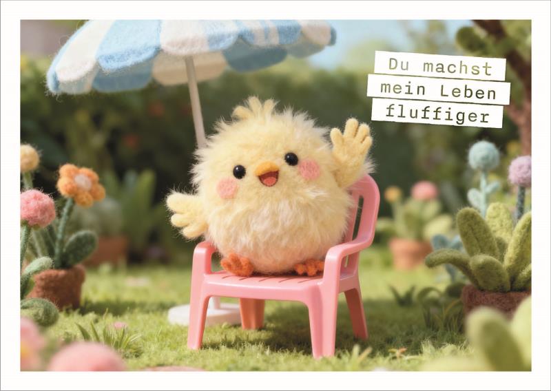 Postkarte Falunies "Machst mein Leben fluffiger"