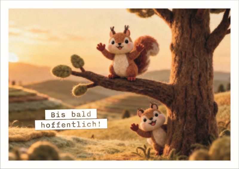 Postkarte Falunies "Bis bald"