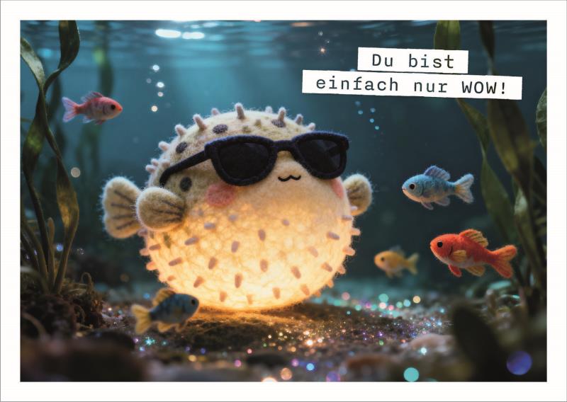 Postkarte Falunies "Du bist Wow"