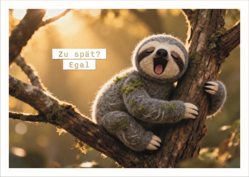 Postkarte Falunies "Zuspät"