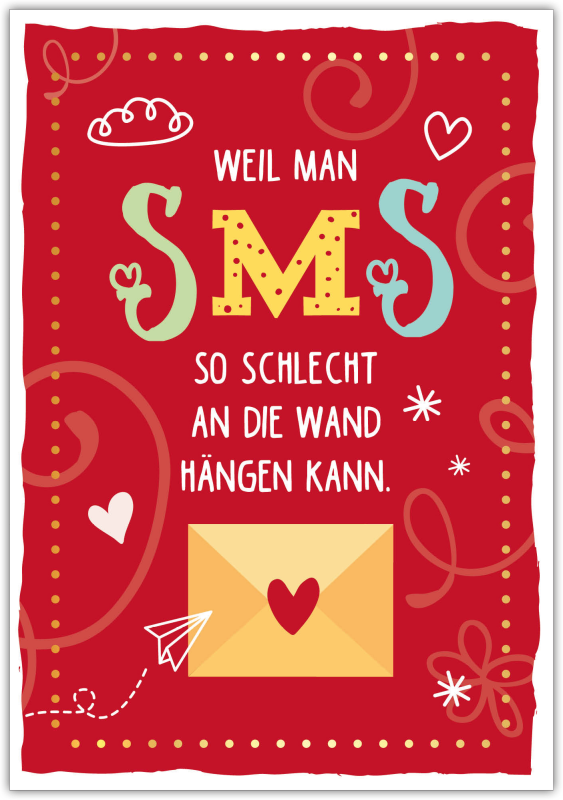 Postkarte Happy Words "Weil SMS..."