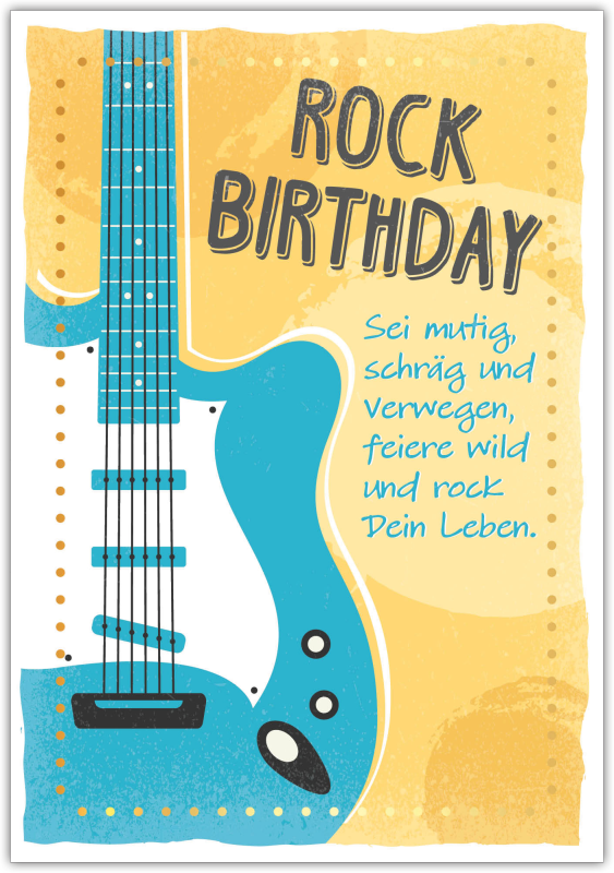 Postkarte Happy Words "Rock Birthday"