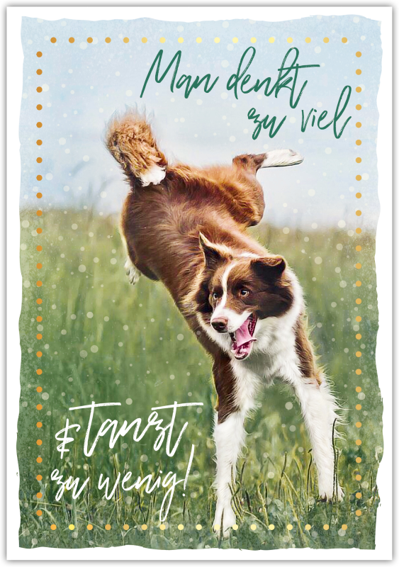 Postkarte Happy Words "Man denkt zu viel …"