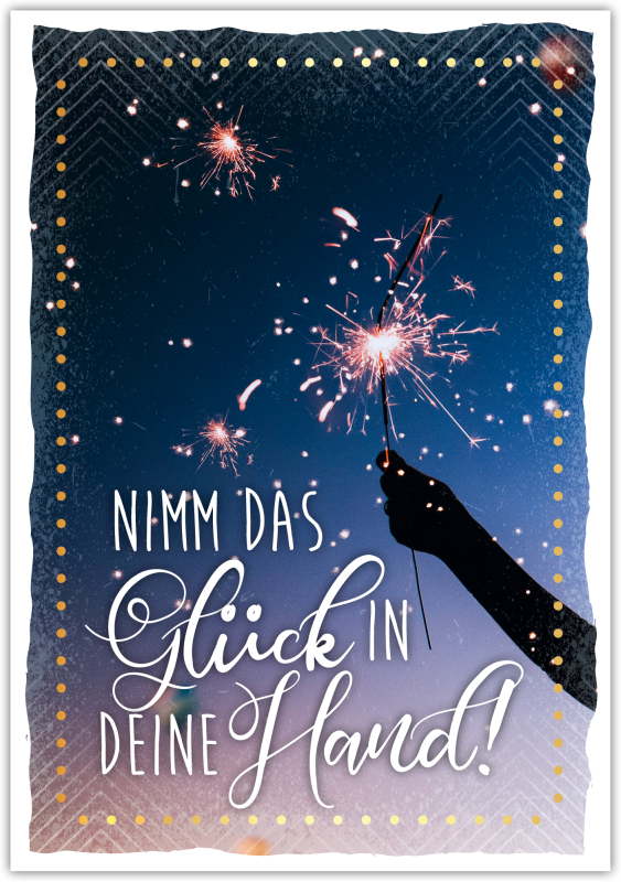 Postkarte Happy Words "Nimm das Glück in deine Hand!"
