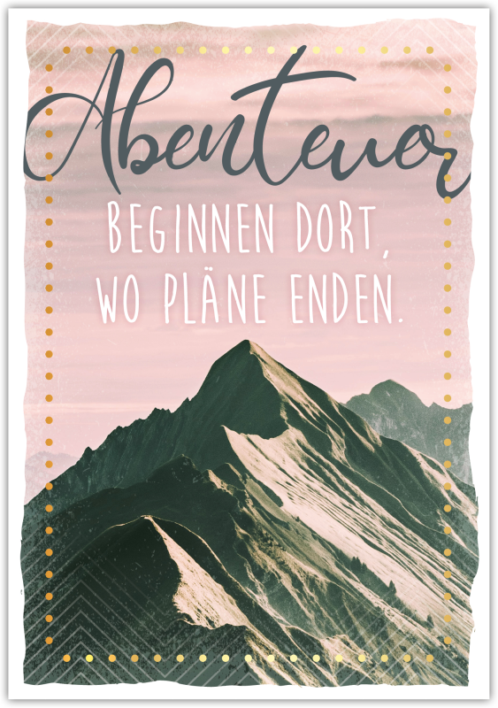 Postkarte Happy Words "Abenteuer beginnen dort..."