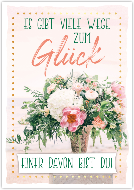 Postkarte Happy Words "Es gibt viele Wege zum Glück"