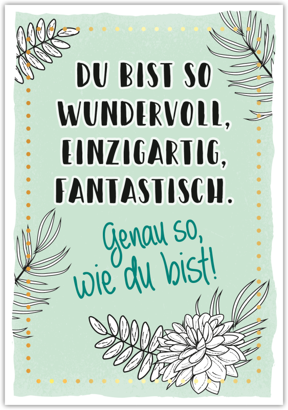 Postkarte Happy Words "Du bist so wundervoll, einzigartig