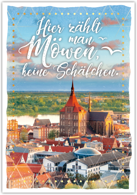 Postkarte Happy Words "Hier zählt man Möwen, …"