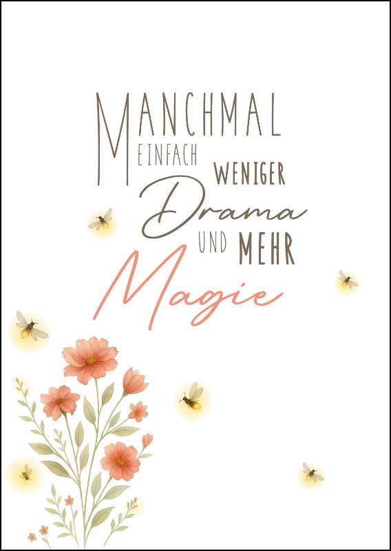 Postkarte Smart & Soul "Manchmal weniger Drama"