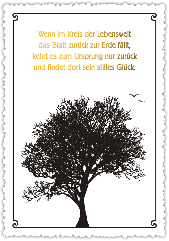 Trauerkarte "Wenn im Kreis …"