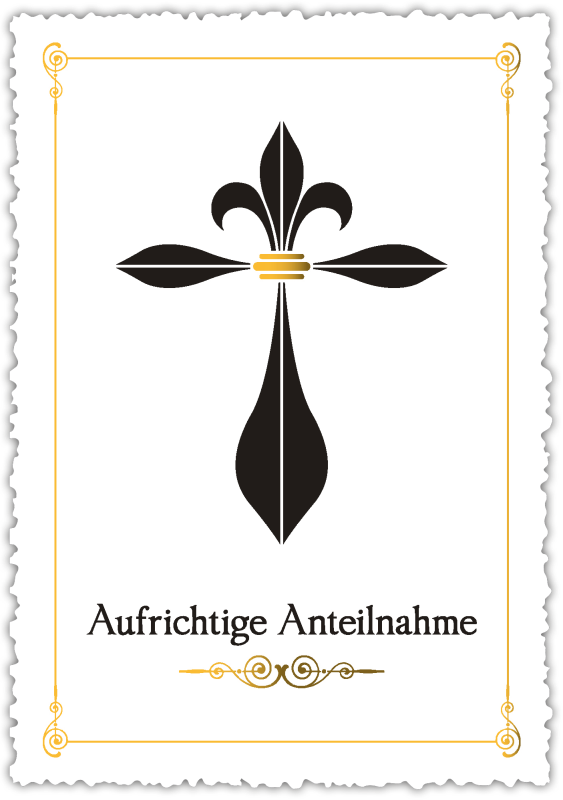 Trauerkarte "Aufrichtige Anteilnahme"