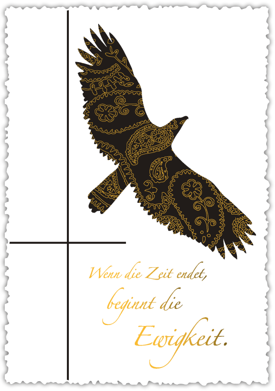 Trauerkarte "Wenn die Zeit endet, …"