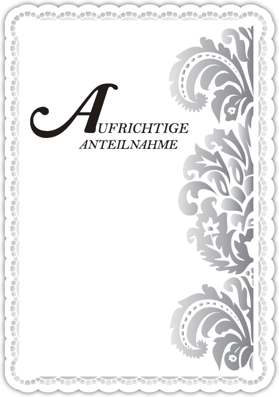 Trauerkarte "Aufrichtige Anteilnahme"