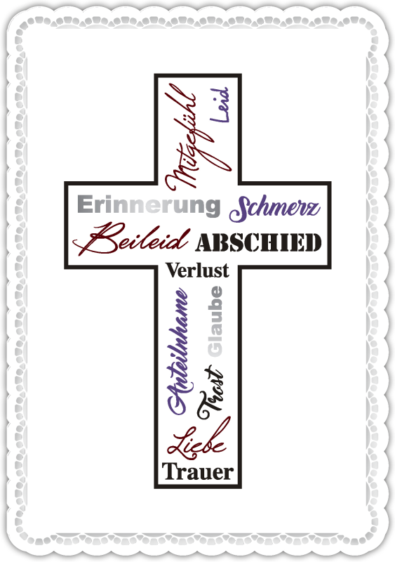 Trauerkarte "Beileid, Schmerz …"