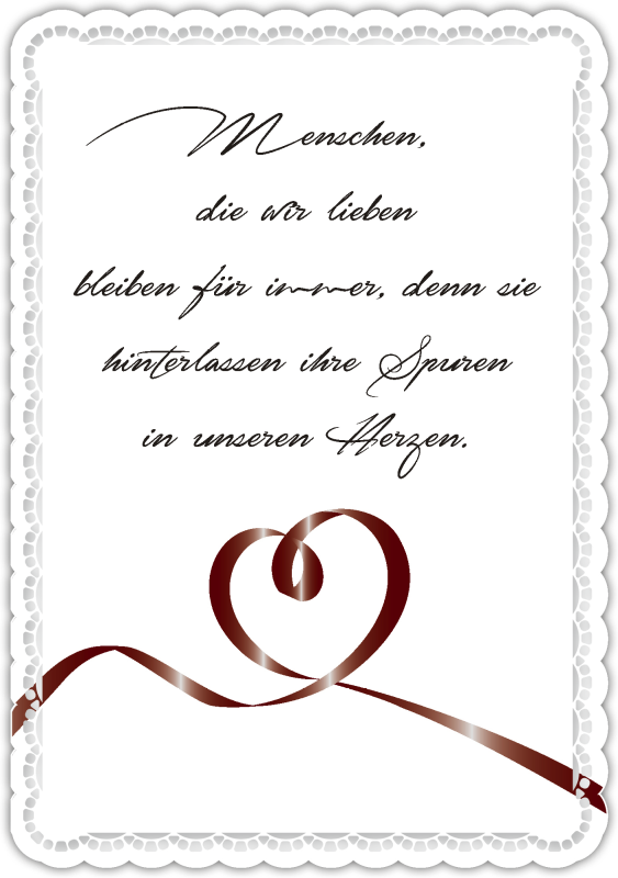 Trauerkarte "Menschen die wir lieben …"