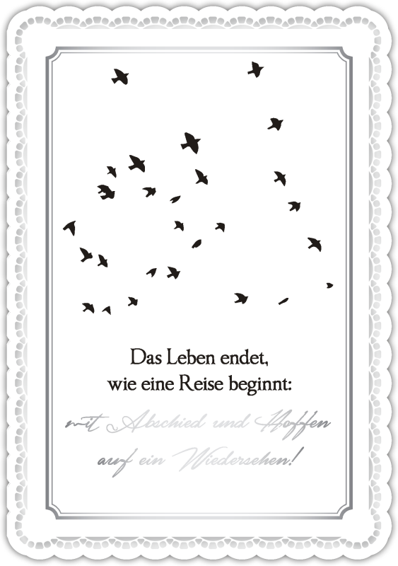 Trauerkarte "Das Leben endet, …"