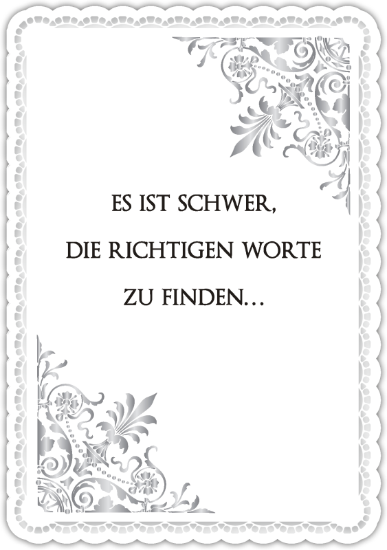 Trauerkarte "Es ist schwer, …"
