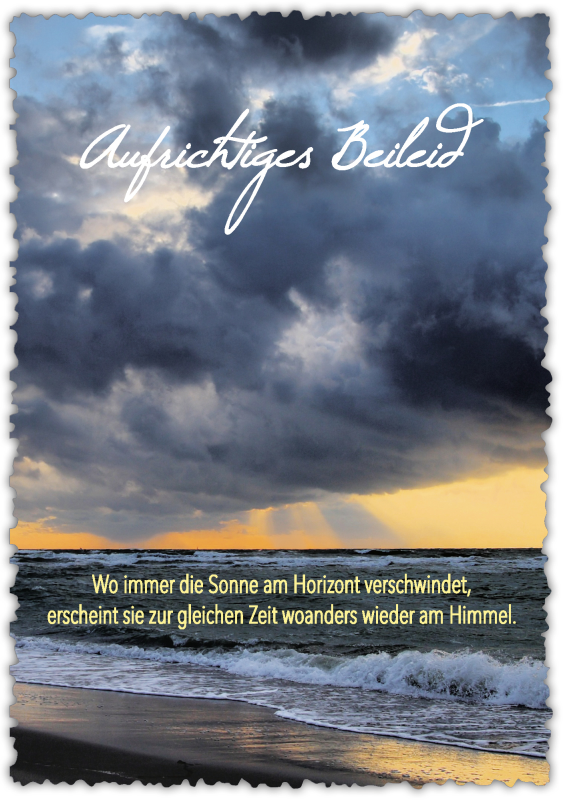 Trauerkarte "Aufrichtiges Beileid"