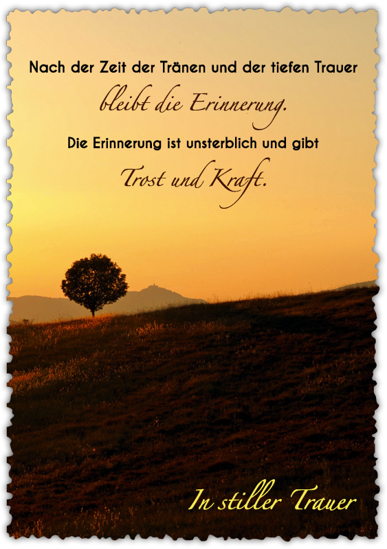 Trauerkarte "Nach der Zeit …"